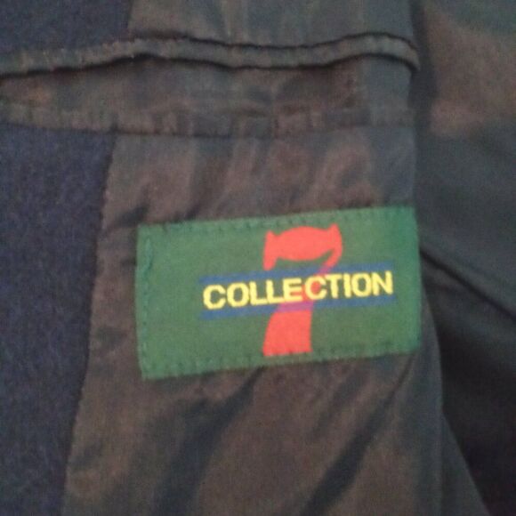 7 COLLECTION 46L NAVY 100% WOOL FULLY LINED 2-BUTTON SINGLE BREASTED JACKET SUIT - Picture 8 of 11